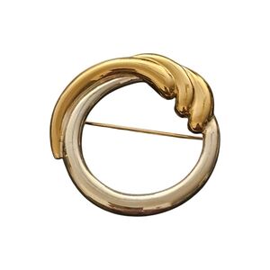 vintage Napier two-tone circular brooch Pin
